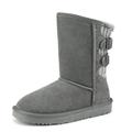 Dream Pairs Girls Kids Winter Snow Ankle Fur Lined Outdoor Sneaker Shoes Boots Sweaty-Buckle-K Grey Size 2