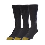 Gold Toe Men's Classic Crew Dress Socks Ribbed Top, 3 Pairs