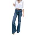 Avamo Retro Flared Jeans For Women Distressed Jeans Ladies Bell Bottoms Jeans Stretch Bootcut Denim Pants Casual Wide Leg Trousers