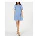 CALVIN KLEIN Womens Blue Short Sleeve Shift Dress Size 2