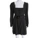 Nicholas Womens Button Front Twill Long Sleeve Skater Dress Black Size 10