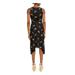 MICHAEL Michael Kors Womens Embroidered Floral Midi Dress