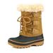 Dream Pairs Boys Girls Toddler Kids Ankle Winter Snow Boots Faux Fur-Lined Soft Boots Shoes Warm forester Tan Size 2
