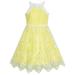 Girls Dress Yellow Butterfly Embroidered Halter Dress 12 Years