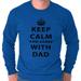 Brisco Brands Keep Calm Agree With Dad Funny Mens Long Sleeve T-Shirt