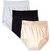 Bali Women's Lacy Skamp Brief Panty, Black/White/Mocha, Large/7 Pack of 3