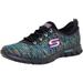 Skechers Women Glider Deep Space Sneaker, Black/Black/Multi, 9 M US