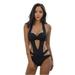 Wuffmeow Women's Hot Sexy Black Triangle One-piece Hollow Backless Swimsuit