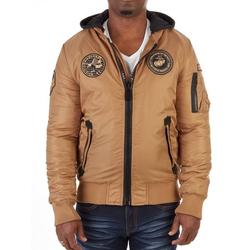 XRAY Mens Patched Flight Jacket With Removable Hood