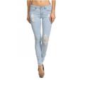 Denim Couture Destroyed Distressed Ripped Skinny Jeans- Light Wash #01Lt - Waist 3