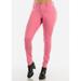 Womens Juniors Pink Mid Rise Skinny Pants - Classic Plain Pants - Casual Stretchy Pants 10255P