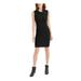 MAISON JULES Womens Black Sleeveless Jewel Neck Short Body Con Dress Size M