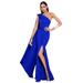 Alloet Women One Shoulder Sleeveless Party Maxi Dress Formal Evening Gown