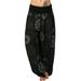 HIMONE Women Oversized High Waist Beach Pants Long Floral Harem Pant Super Elastic Sports Trouser Wide Leg Sports Gym Casual Capris Stretch Ladies Plus Size Pants