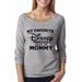 Womenâ€™s 3/4 Sleeve Raw Edge â€œMy Favorite Disney Princess Calls Me Momâ€œ Next Level Light Wide Neck Dolman, Heather Grey, Medium