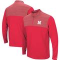 Nebraska Huskers Colosseum Big & Tall Savoy Quarter-Zip Pullover Jacket - Scarlet/Heathered Scarlet