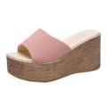 Egmy Women Platform Sandals Wedge High Heel Comfortable Leisure Slippers Shoes