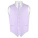 Men's Dress Vest & Skinny NeckTie Solid Lavender Purple Color 2.5" Neck Tie Set