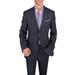 DTI BB Signature Italian Men's Suit Linen Two Button Jacket 2 Piece Modern Fit Navy Windowpane