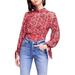 Free People Womens Floral Pullover Blouse