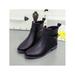 Rotosw Women's PVC Rain Boots for Muck Mud Outdoor Fashion Block Heels Shoes Waterproof Block Heel Solid Color Booties