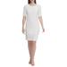 TOMMY HILFIGER Womens White Short Sleeve Jewel Neck Knee Length Sheath Evening Dress Size 10