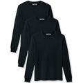 Daxton Premium Men Long Sleeves T Shirt Medium Weight Soft Cotton, 3Pk Black Black Black 2XL