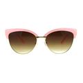 Womens Cat Eye Half Rim Horn Chic Designer Bifocal Sun Reader Sunglasses 1.5 Pink Gold Brown
