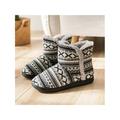 LUXUR Unisex Couple Bootie Slippers Winter Warm Boots Plush House Indoor Shoes