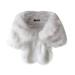 Jolly Women Artificial Wool Fox Fur Shawl Autumn Winter Faux Fur Shawl Thick Shawl Cloak White