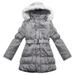 Richie House Big Girls' Padded Winter Jacket with Belt and Faux Fur Hood RH4870