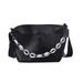 Chinatera Solid Crossbody Bags Women Casual PU Female Chain Shoulder Pouch (Black)