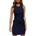 Avamo Women Solid Sleeveless Crewneck Bodycon Dress Slim Racerback Tight Elastic Mini Tank Dress Navy Blue L(US 12-14)