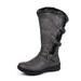 DREAM PAIRS Womens Faux Fur Winter Warm Wide-Calf Side Zip Knee High Snow Boots MINX-W WIDE/CALF/GREY/PU Size 6