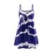 Avamo Women Striped Strap Mimi Dress V Neck With Button Cami Sundress Swing Summer Ruched Beach Short Dress