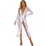 Promotion Clearance Fashion Women Sexy Sleepwear Night Dress Lingerie Front Closure Nightwear Lace Temptation Underwear Nightdress Large Size