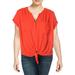 Karen Kane Womens Knot-Front V-Neck T-Shirt