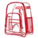 Heavy Duty Clear Backpack See Through Daypack Student Transparent Bookbag Red