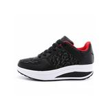 LUXUR Womens Running Tennis Shoes - Solid Color Anti-Slip Synthetic Leather Sneakers Sports Athletic Work Casual Shoes