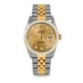 Pre Owned Rolex Datejust 16013 w/ Champagne Diamond Dial 36mm Men's Watch (Warranty Included)