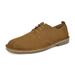 Bruno MARC Men's Casual Shoes Genuine Suede Leather Classic Lace Up Oxford Shoes FRANCISCO-LOW TAN Size 11