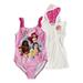 Disney Princess Girls Exclusive One-Piece Swimsuit and Cover-Up Set, 4-8