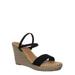 Announce04 by Bamboo, Espadrille Platform Wedge Sandal - Women Elastic Ankle Strap Heel