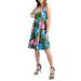 24/7 Comfort Apparel Women's Floral Print Sleeveless Knee Length Dress