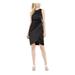 CALVIN KLEIN Womens Black Solid Sleeveless Jewel Neck Above The Knee Evening Dress Size 12