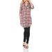 White Mark Women's Piper Plaid Tunic Top