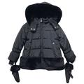 Little Girls Fashion Heavy Winter Jacket and Detachable Mittens Black 4