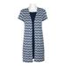 Perceptions Boat Neck Solid Jersey Dress with Chevron Short Sleeve Jacket-BLUE