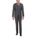 LN LUCIANO NATAZZI Men's Tweed Vested Suit Set Two Button Modern Fit Three Piece Charcoal