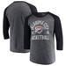 Oklahoma City Thunder Majestic Threads Ball Hog Raglan Tri-Blend 3/4-Sleeve T-Shirt - Heathered Navy